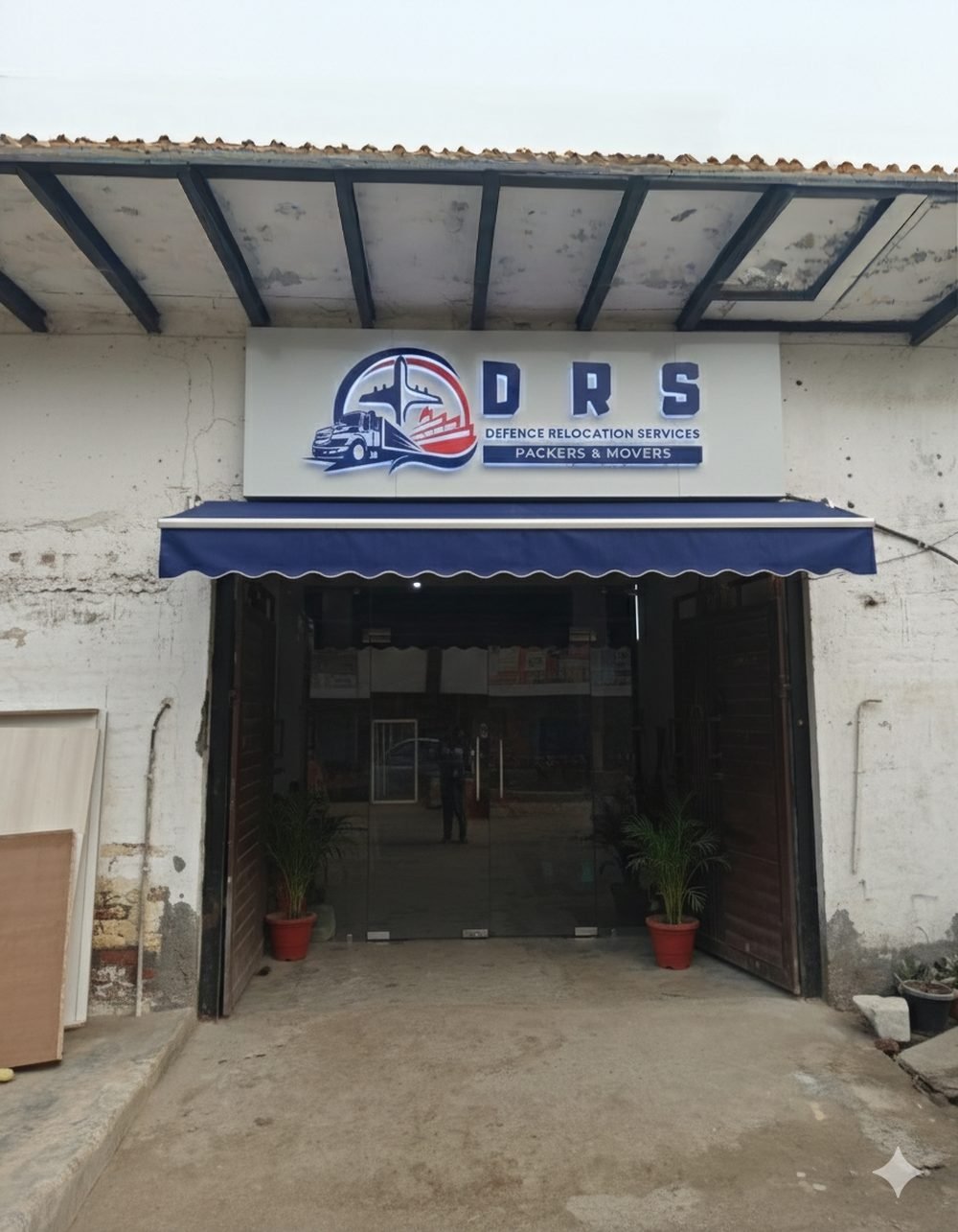Defence Relocation Services office entrance and signage, I Block, New Palam Vihar, Sector 110, Gurugram